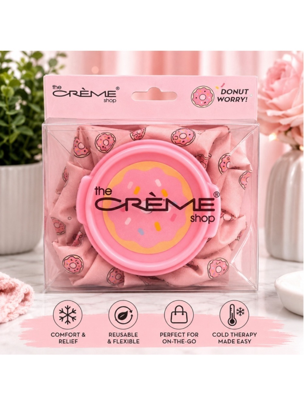 The Crème Shop Donut Worry Chill Therapy Reusable Ice Bag Pink Self Care